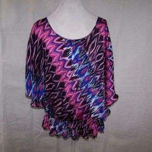 Tattoo Me Shirt Top Plus 2X Batwing Flutter Sleeve